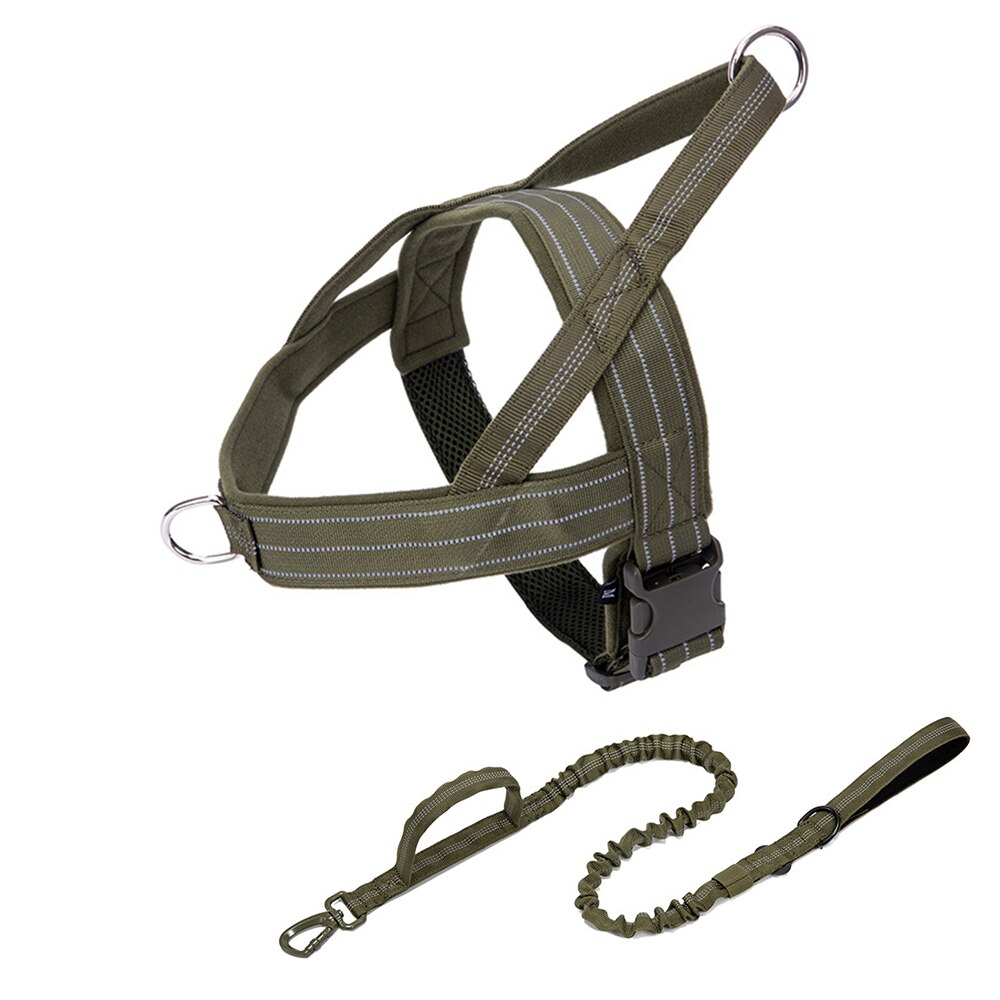 Luminous Dog Harness and Leash Set for K9 Service Dog Training - Perfect German Shepherd Vest for Medium to Large Dogs