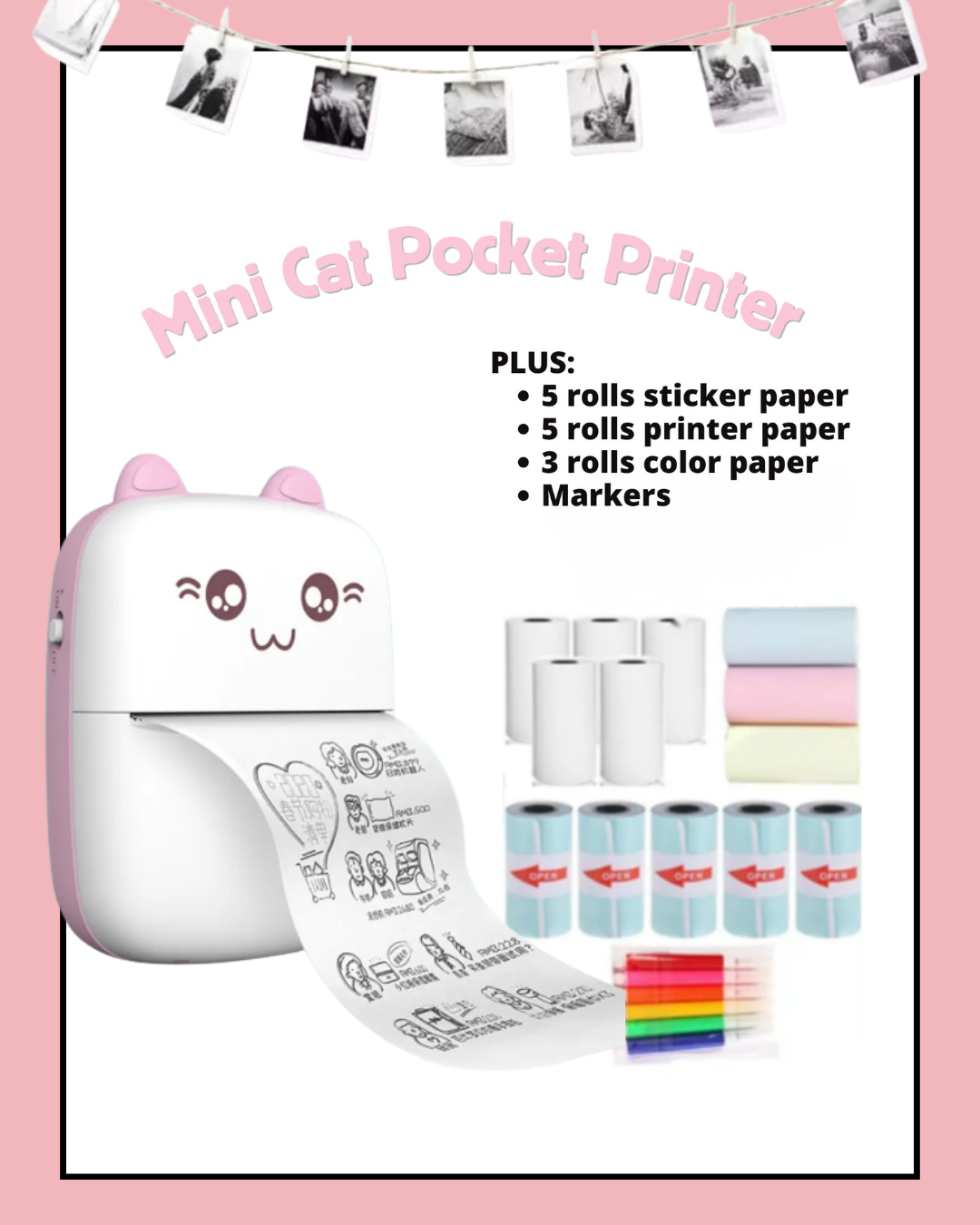 Mini Cat Thermal Bluetooth Pocket Printer
