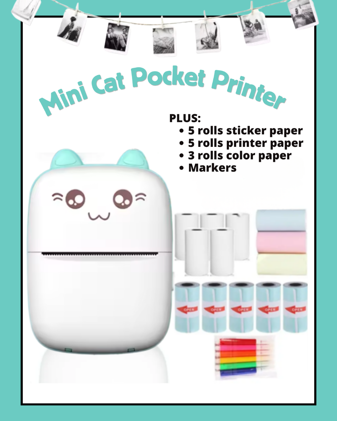 Mini Cat Thermal Bluetooth Pocket Printer