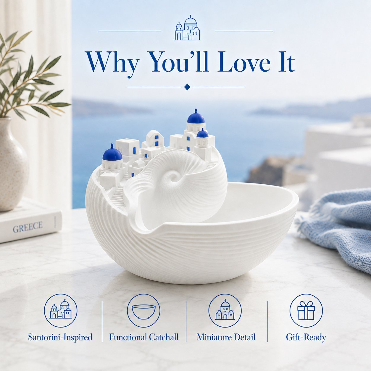 Santorini Seashell Catchall Bowl