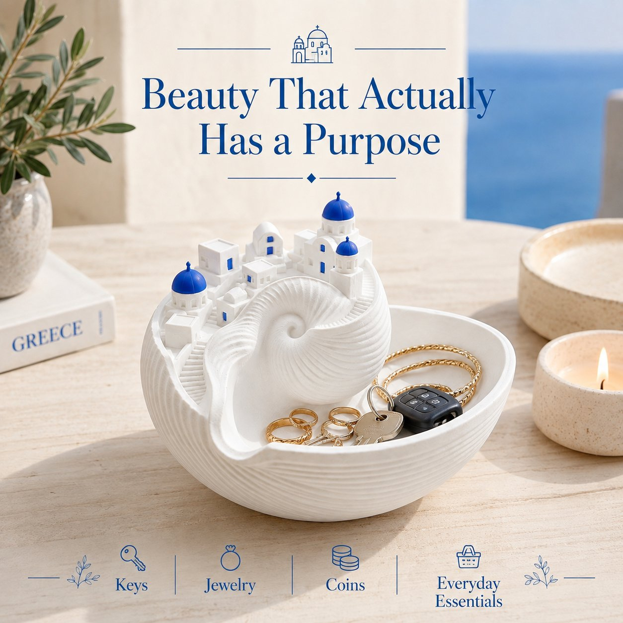 Santorini Seashell Catchall Bowl