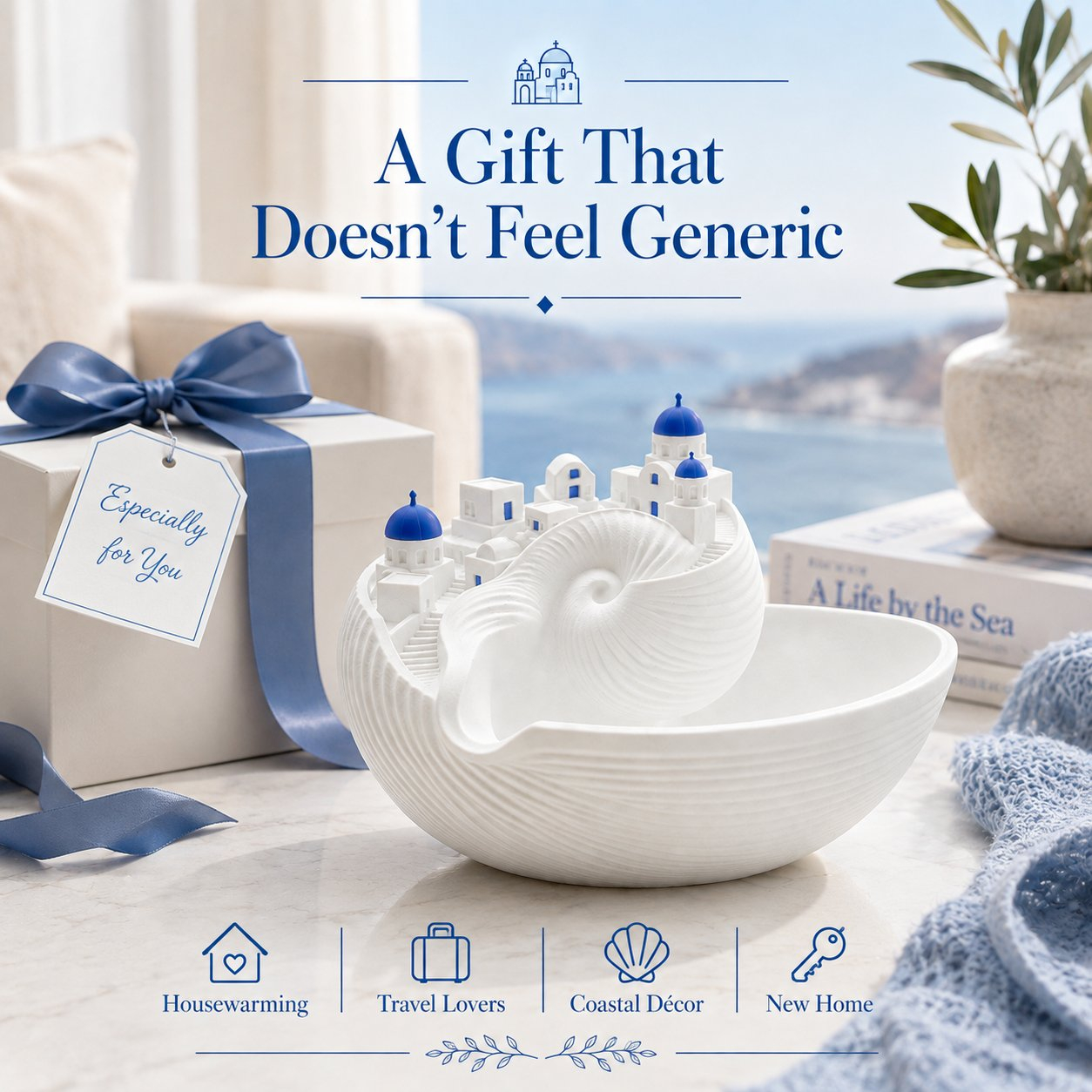 Santorini Seashell Catchall Bowl