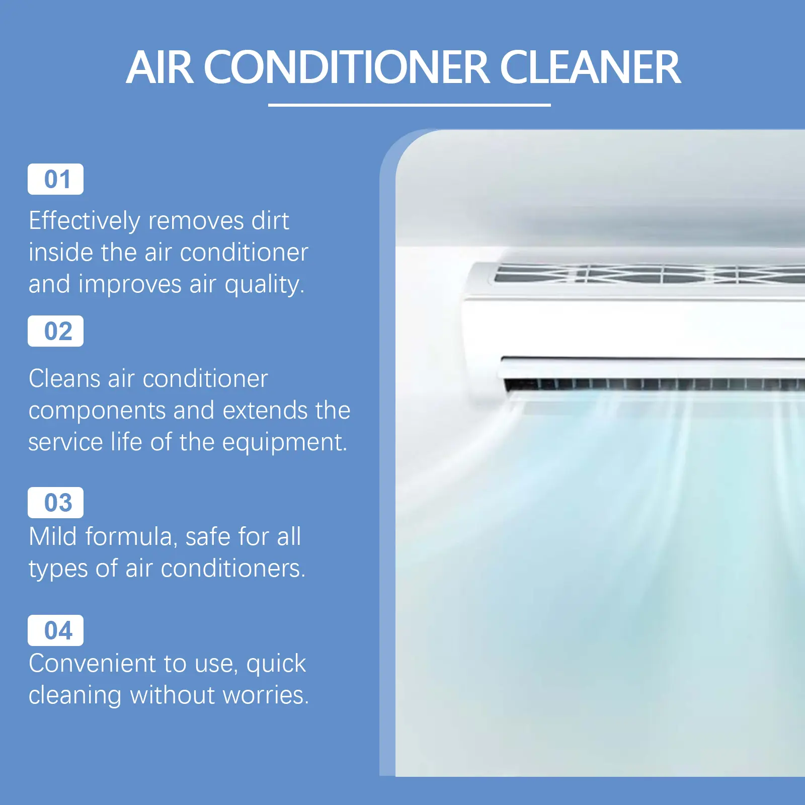 Air Conditioner Cleaner, Household Air Conditioner Hang-Up, Non-Dismantling, Odorless Descaling, Foam Air Conditioner Cleaning