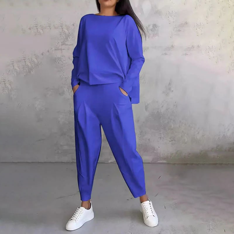 🔥Summer Sale🔥Round-Neck Long-Sleeved Top ＆ Pants 2-Piece Set