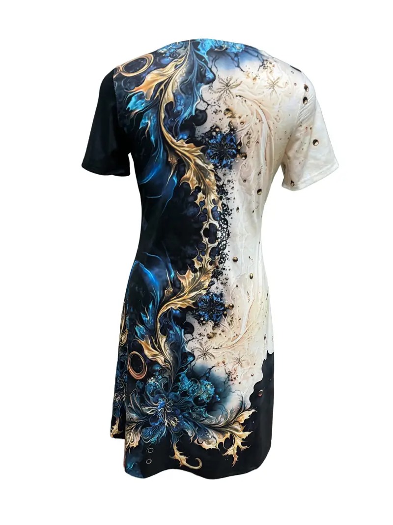 Casual Short Sleeve Dress For Spring & Summer