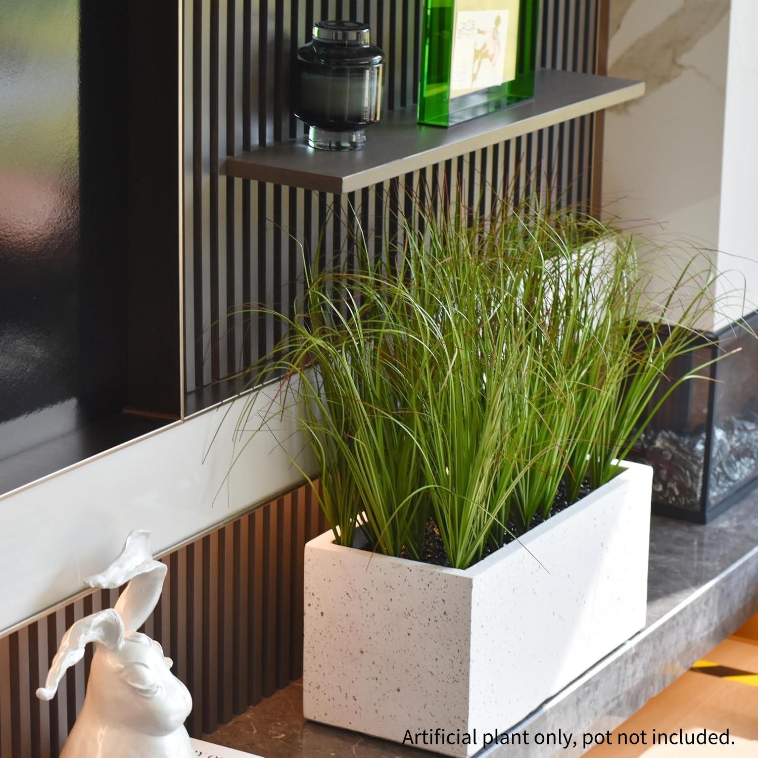 Artificial Wheat Grass Shrub Plants, Plastic UV-Resistant Outdoor Home Decor, 12, 24 or 48 Pieces, Model Xinghao #GLOBAL PICKS