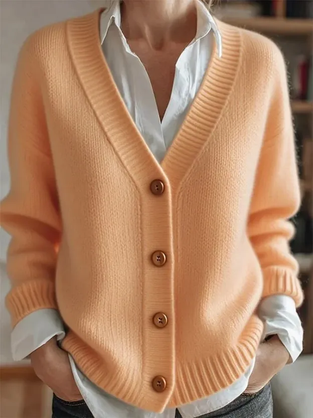 Women Plain Vintage Winter Cardigan