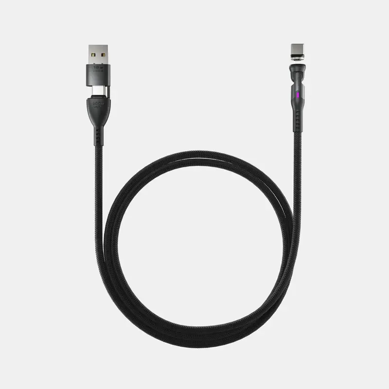 ⚡ STATIK 360 Pro – 5-in-1 Magnetic Charging Cable 🔌 | 100W Fast Charge ⚡ & 480Mbps Data 💨 | 360° Rotating 🔄, All Devices 📱💻