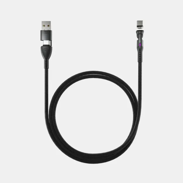 ⚡ STATIK 360 Pro – 5-in-1 Magnetic Charging Cable 🔌 | 100W Fast Charge ⚡ & 480Mbps Data 💨 | 360° Rotating 🔄, All Devices 📱💻