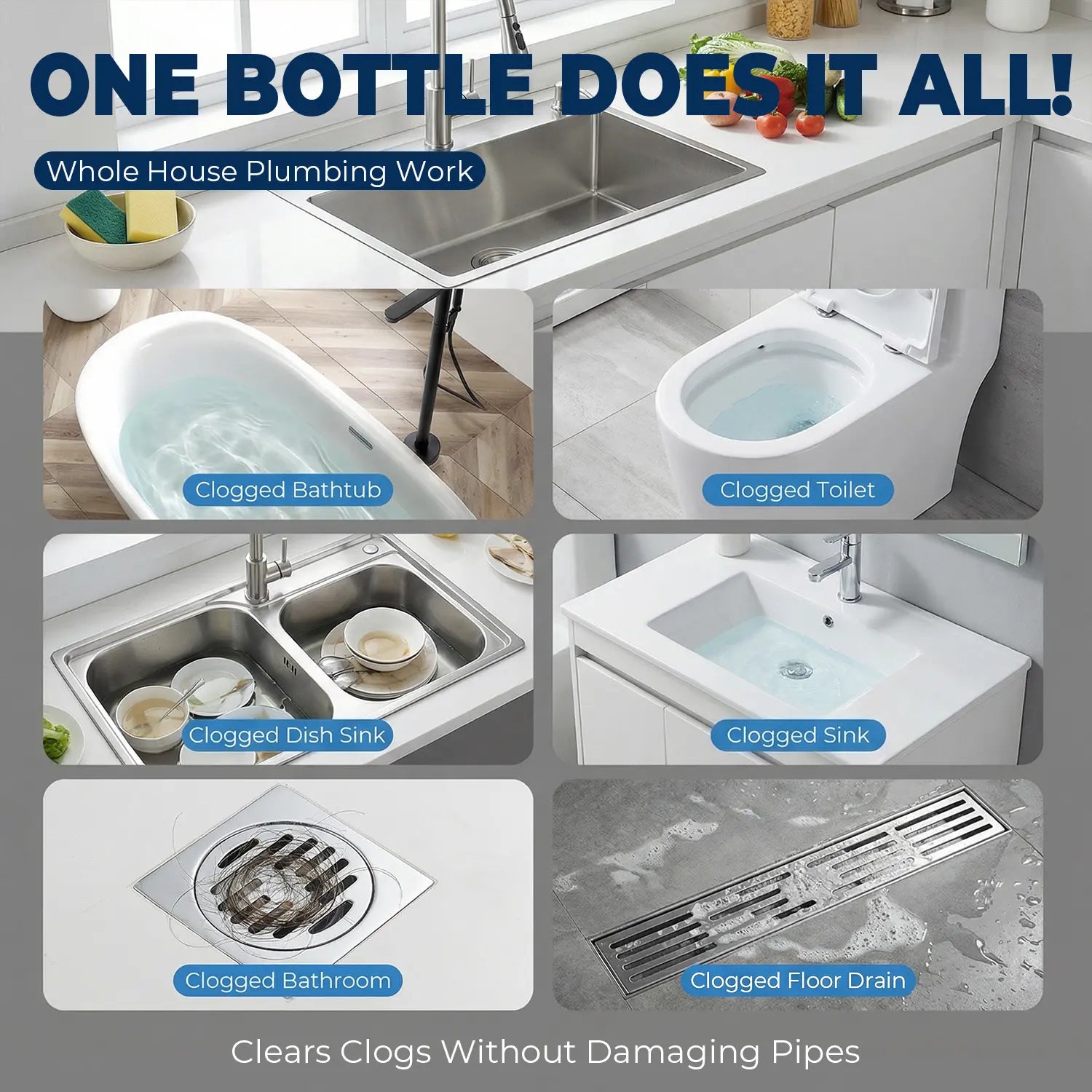 🔥LAST DAY 50% OFF -Quick-Dissolving Drain Clog Remover