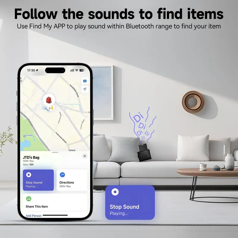 Apple MFi Certified Bluetooth Tracker Card for iPhone 📱 | Find Keys, Wallet & Passport 🔑🎒 | 5-10 Year Battery Life 🔋 | Smart Item Locator & Perfect Gift for Her 🎁