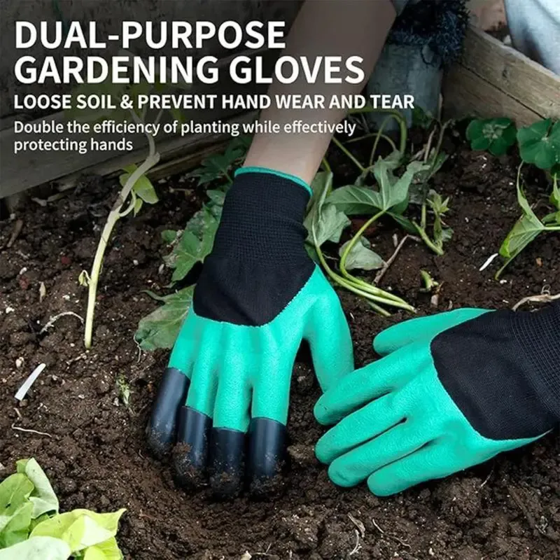Garden Gloves with Claws – Easy Digging & Planting, Durable and Quick Gardening Gloves 🏡🌿