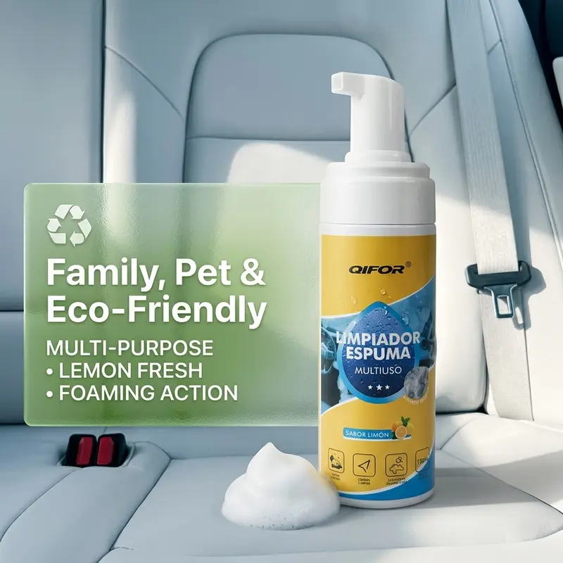 QIFOR 4-in-1 Foam Cleaner ✨ – Heavy-Duty Stain & Grease Remover for Car, Kitchen, Sofa 🚗🛋️ – Deep Cleaning Power 💪