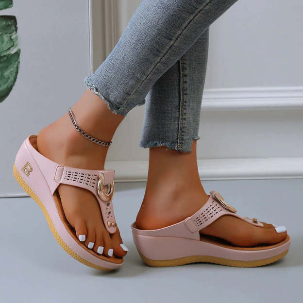 Women's Leather Wedge Slide Sandals(Buy Two Free Shipping)