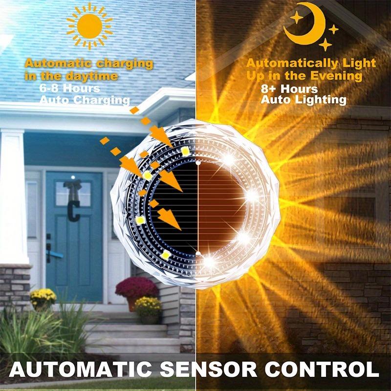 Solar Ground Lights 6PCS 8LED IP44 Waterproof Mini Solar Outdoor Powered Lights for Lawn Christmas Party Street Courtyard Garden Paths Walkways Lanes Solar Landscape Lighting