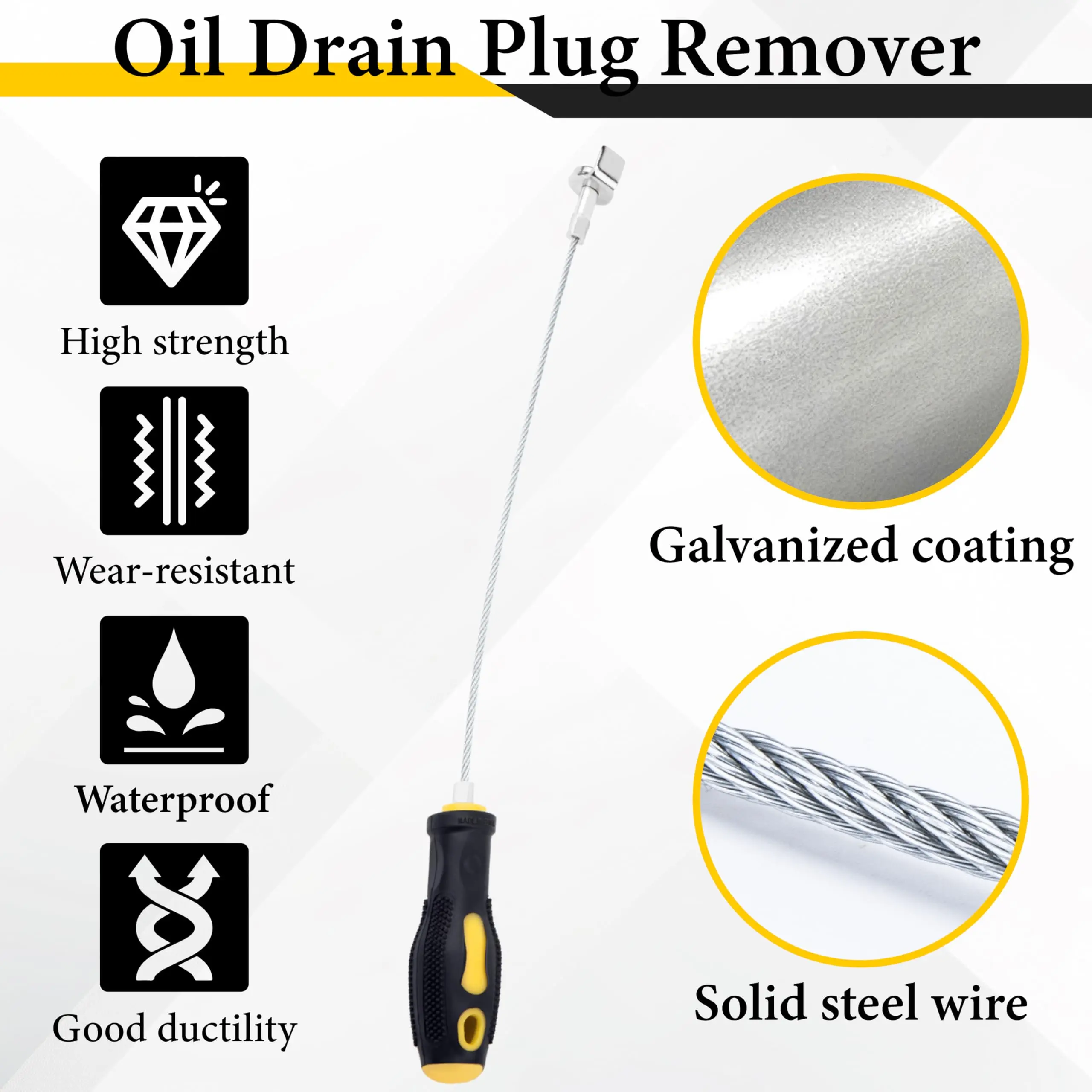 Strong Magnetic Oil Drain Plug Remover Tool, Oil Drain Plug Remover Instrument, Anti Scald Sump Plug Removal Tool, Universal Flexible Oil Plug Removal Tool (14 Inch) Fathers Day Gift