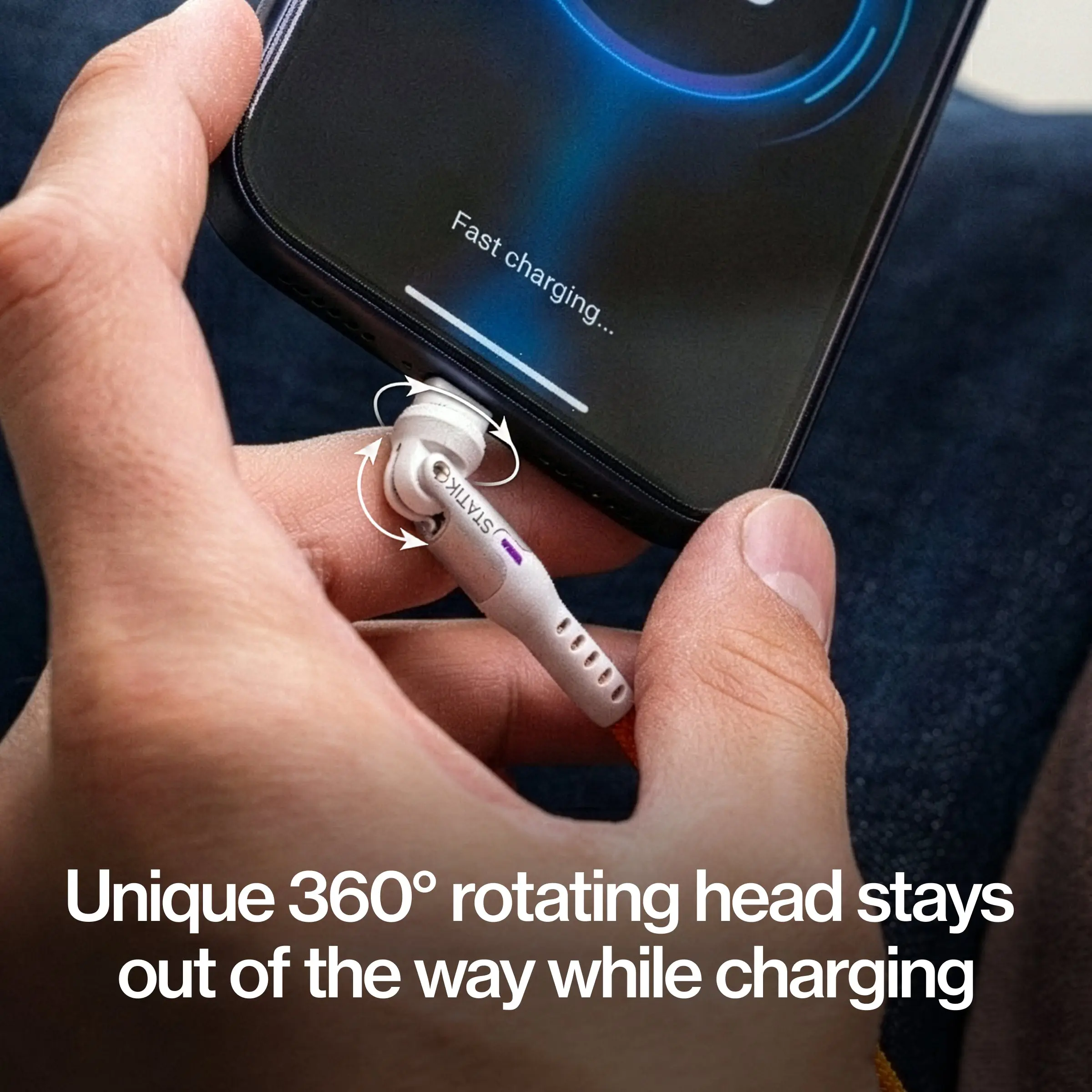 STATIK 360 Pro Cable: 5-in-1 Universal Magnetic Charging Cable | 100W | Fast Charge | 480Mbps Data Transfer | 360&deg; Rotating Head | Braided  Nylon