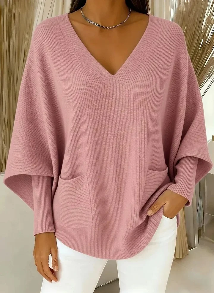 CLEARANCE SALE🔥 Women's Casual Solid Color V-Neck Sweater