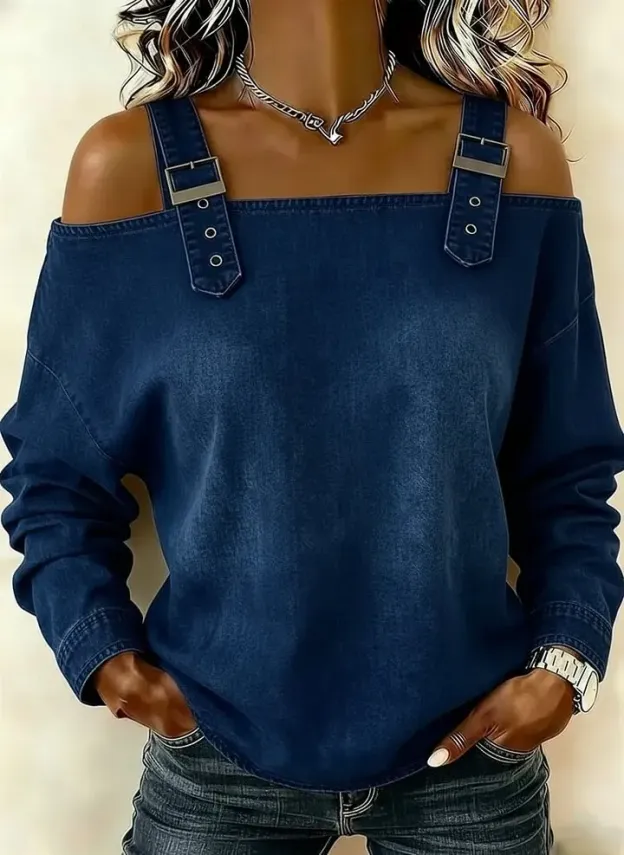 Women's Sleeveless Denim Shirt