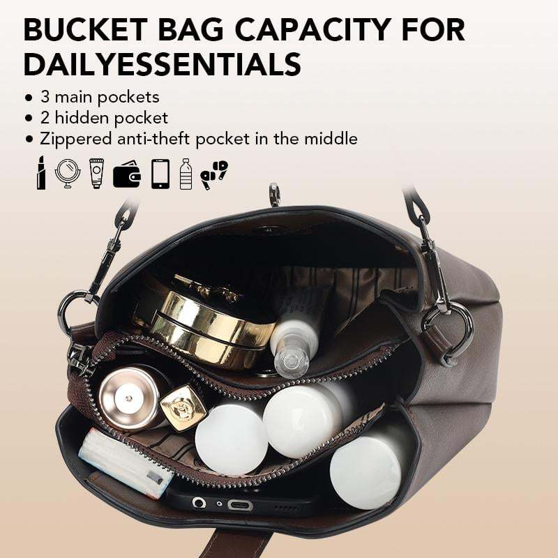 2025 New Designer Three Straps Bucket Bag for Women