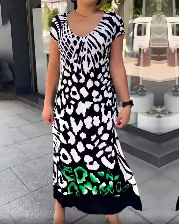 💖Casual Printed Short Sleeve Dress