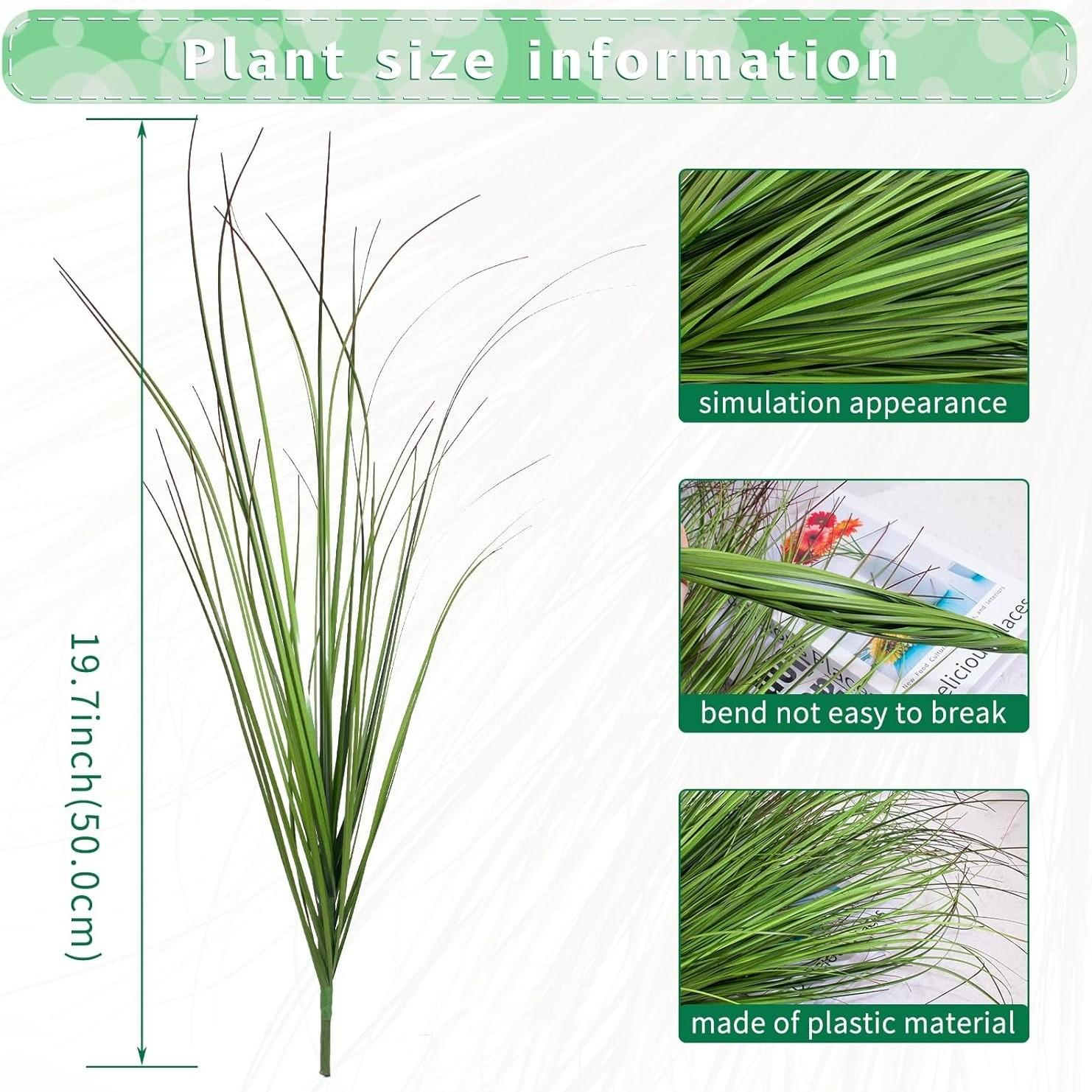 Artificial Wheat Grass Shrub Plants, Plastic UV-Resistant Outdoor Home Decor, 12, 24 or 48 Pieces, Model Xinghao #GLOBAL PICKS