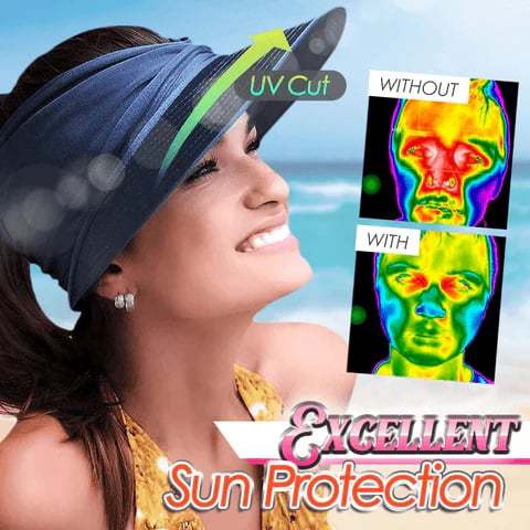 💕👒UPF 50+ Sun Visor Ponytail Hat
