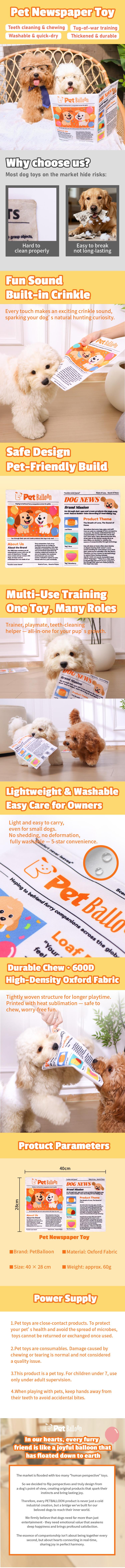 Pet Balloon Indestructible Newspaper Dog Toy Squeaky Chew for Boredom Relief Thickened Durable Teeth Cleaning Realistic Crinkle Safe Non Toxic Washable Quick Dry Interactive Play