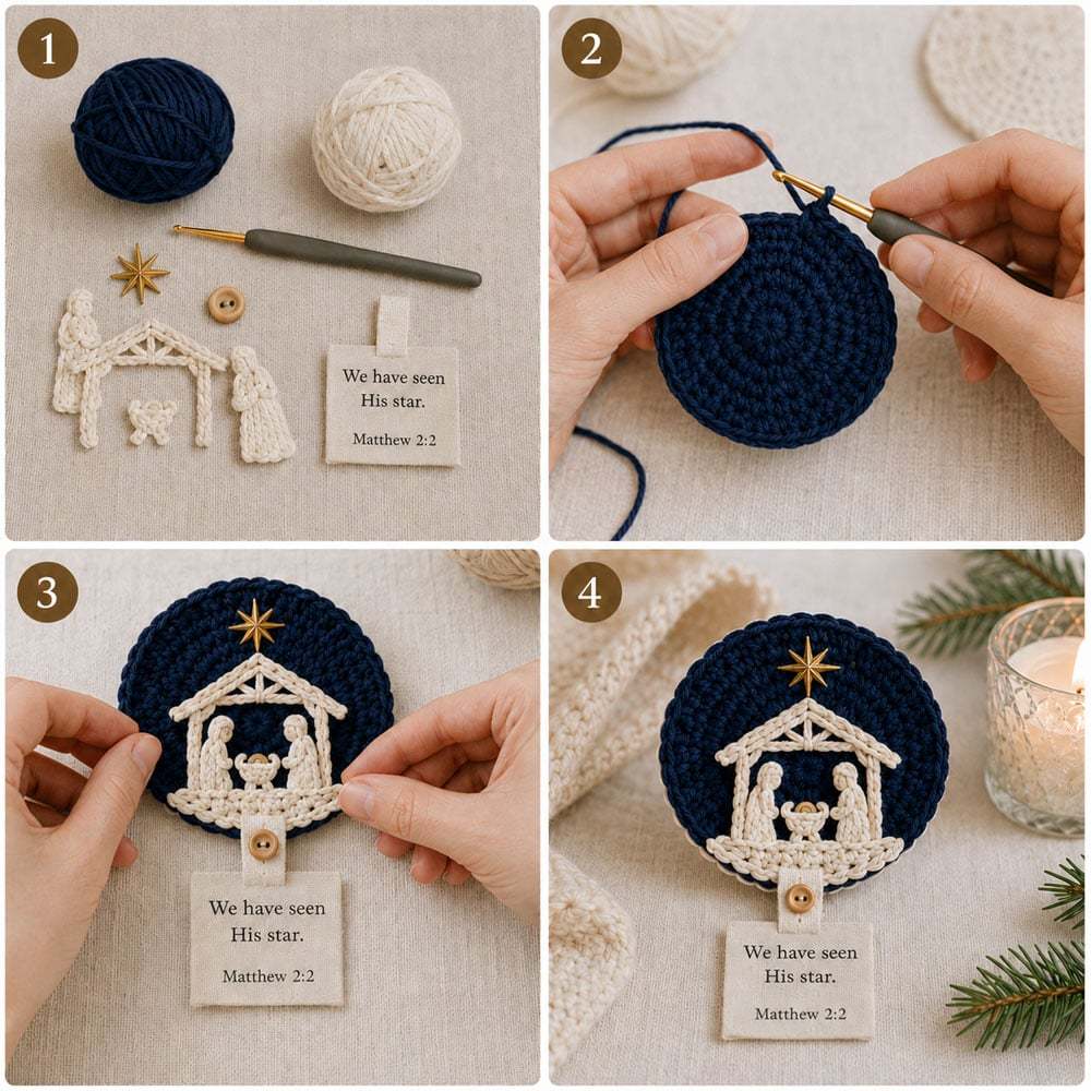 🔥HOT SALE🧶Nativity Crochet Coaster DIY Kit
