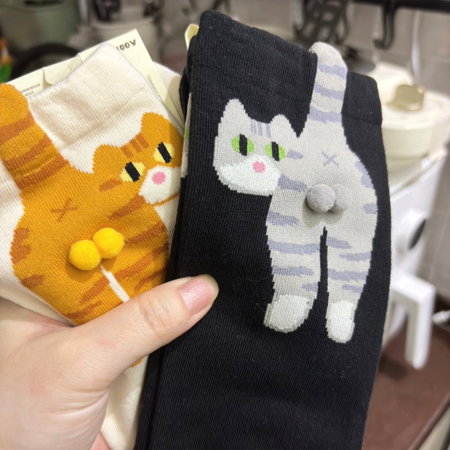 ⏰49% OFF - Cute 3D Cotton Cat Balls Socks
