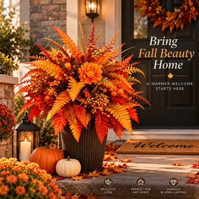  Autumn Harvest Floral Garden Stake Arrangement