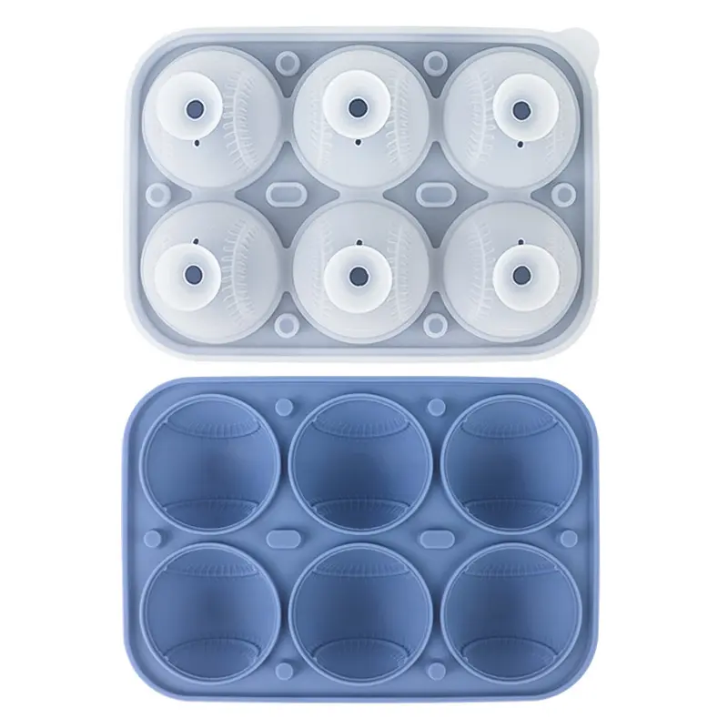 Sporty 3D Baseball Ice Cube Mold – 6-Cavity Food-Grade Silicone Tray for Cooling Beer, Soda, Lemonade & More 🍺⚾