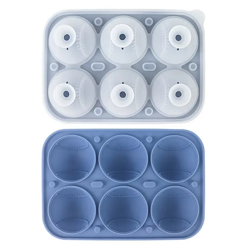 Sporty 3D Baseball Ice Cube Mold – 6-Cavity Food-Grade Silicone Tray for Cooling Beer, Soda, Lemonade & More 🍺⚾