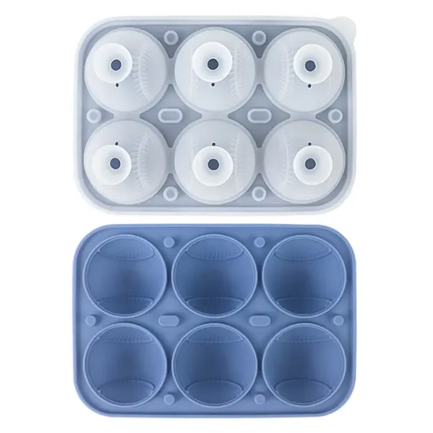Sporty 3D Baseball Ice Cube Mold – 6-Cavity Food-Grade Silicone Tray for Cooling Beer, Soda, Lemonade & More 🍺⚾