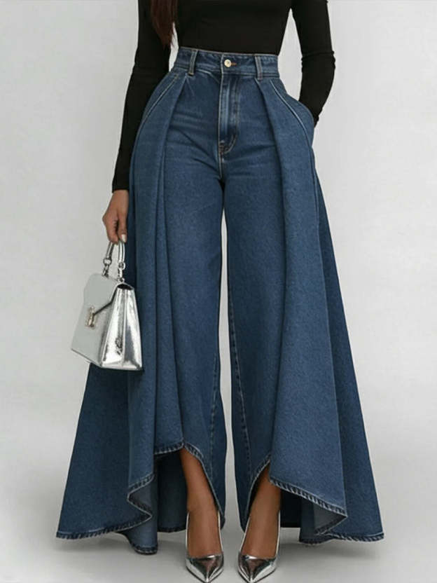 Women's High-Waisted Relaxed Wide-Leg Jeans – Effortless Everyday Comfort