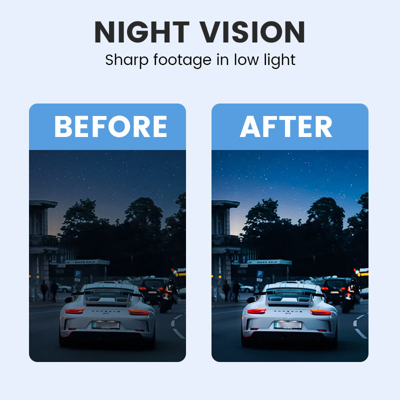✨4K Ultra HD dash cam with night vision🚗Wi-Fi and loop recording for continuous monitoring🌙