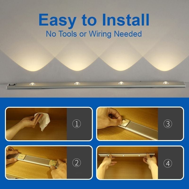 💡No Wiring Needed! Stick-On Motion Light for Dark Cabinets & Stairs