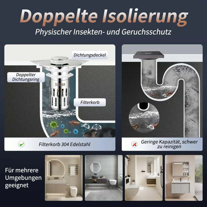 Pop-Up Sink Drain Strainer