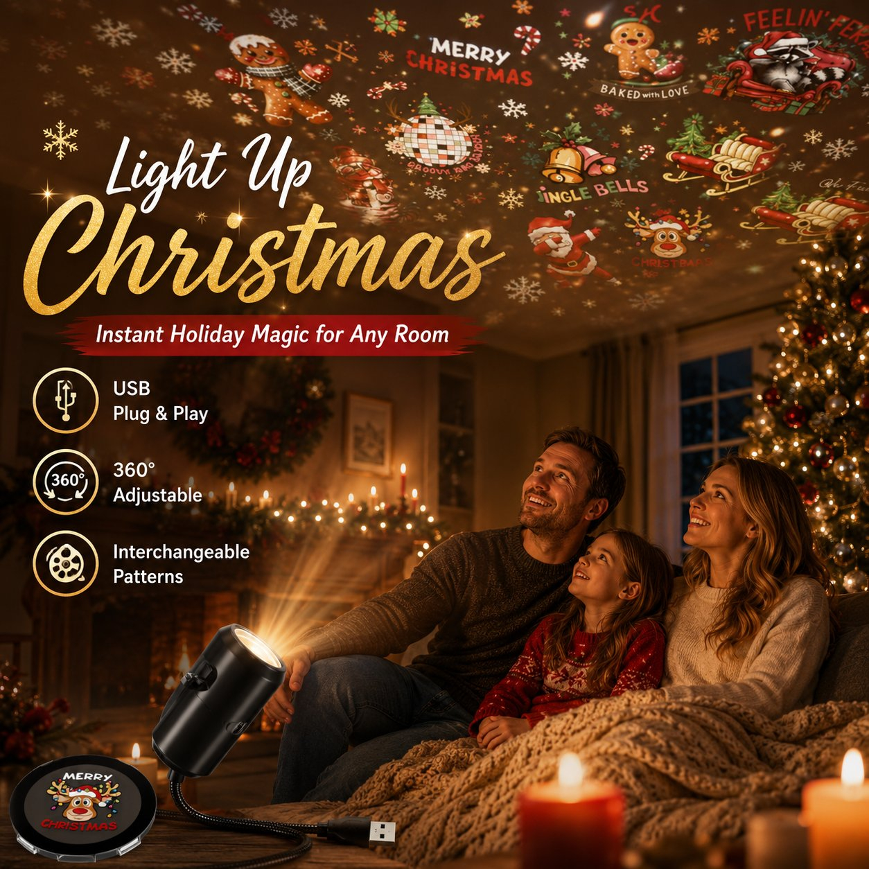 Christmas Projection Night Light-Plug