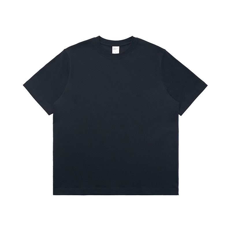 Long-staple cotton old money style straight shoulder cool solid color T-shirt for men