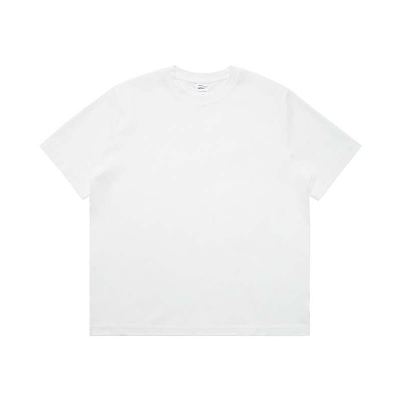 Long-staple cotton old money style straight shoulder cool solid color T-shirt for men