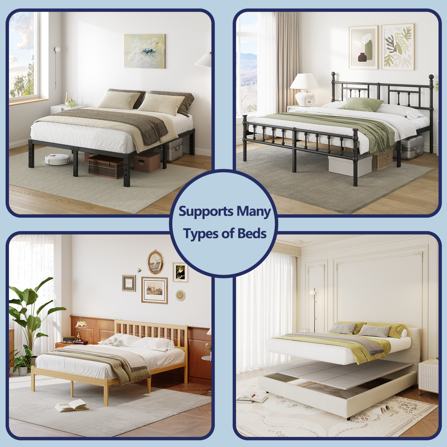 ULIESC 8mm Bunkie Board Queen Size, Fully Assembled, Low Profile Bed Support