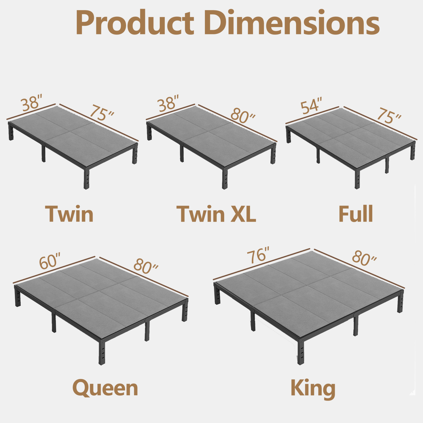 Siblance Heavy Duty Twin Bunkie Board, Low Profile Mattress Support Board, Fully Assembled Bed Support