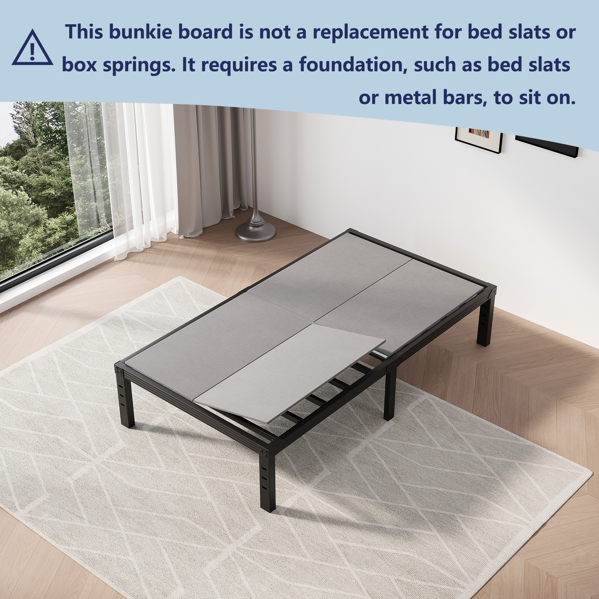 ULIESC 8mm Twin Size Bunkie Board, Fully Assembled Low Profile Mattress Support