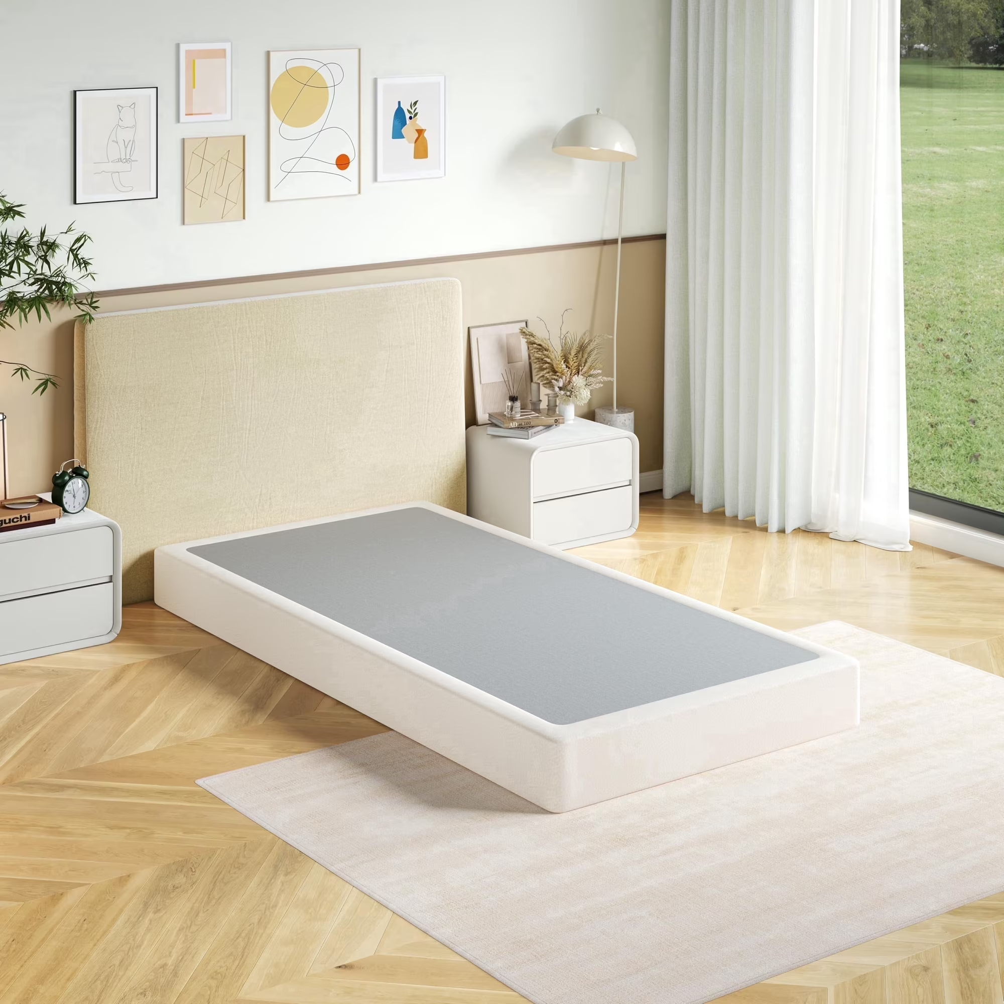 ZIYOO 4 inch Metal Box Spring, Heavy - Duty Mattress Foundation,Twin Size
