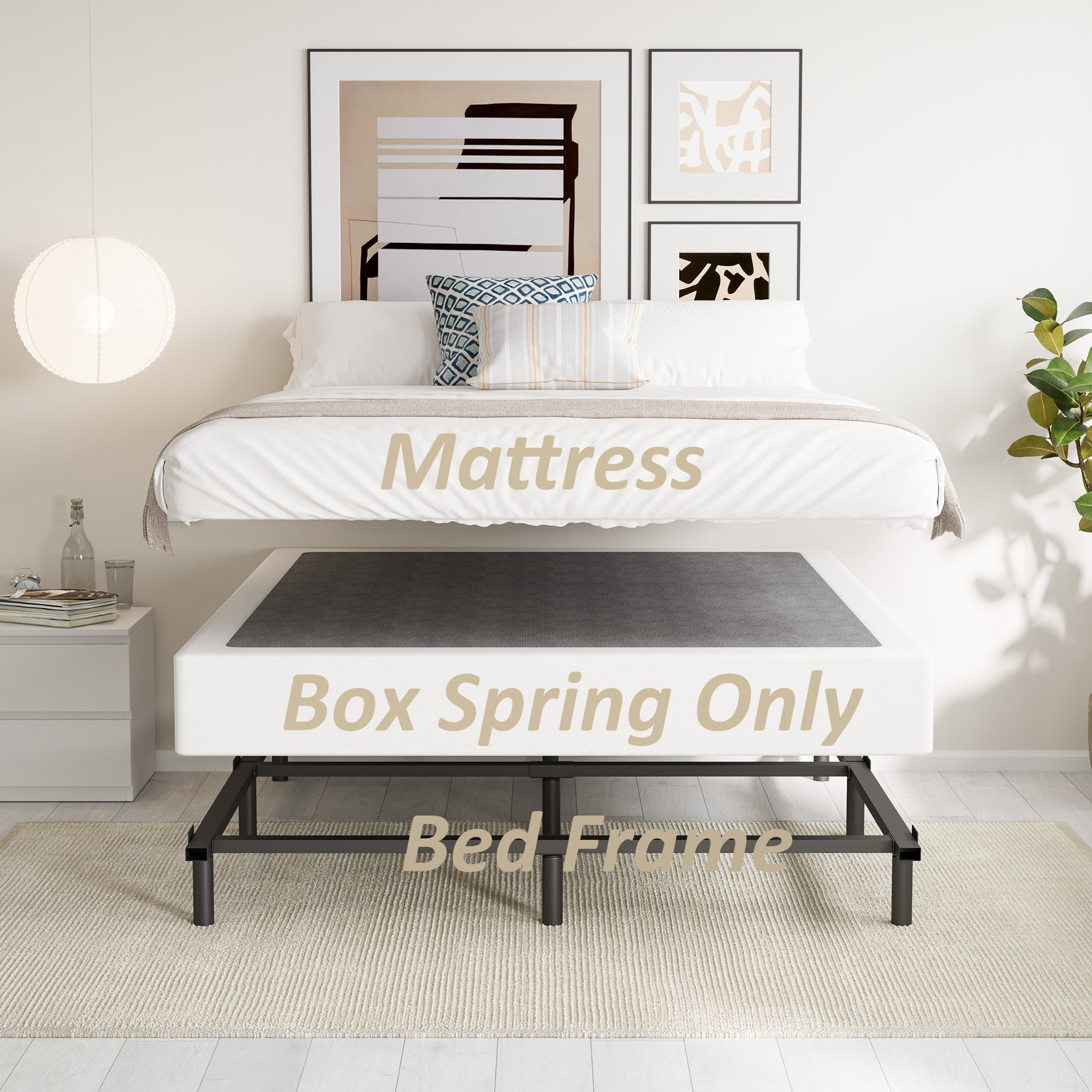 ZIYOO 4 Inch Metal Box Spring, Heavy - Duty Mattress Foundation,Full Size
