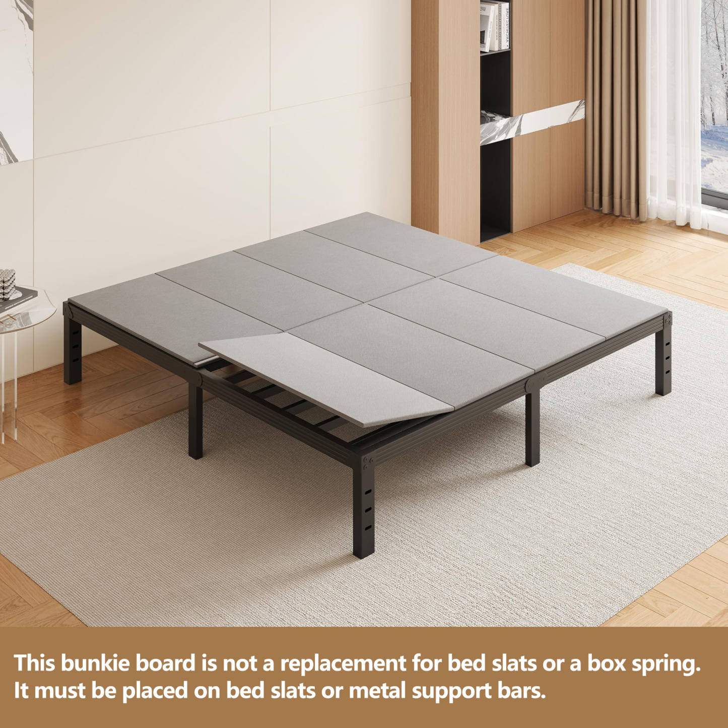 Siblance Heavy Duty Twin Bunkie Board, Low Profile Mattress Support Board, Fully Assembled Bed Support