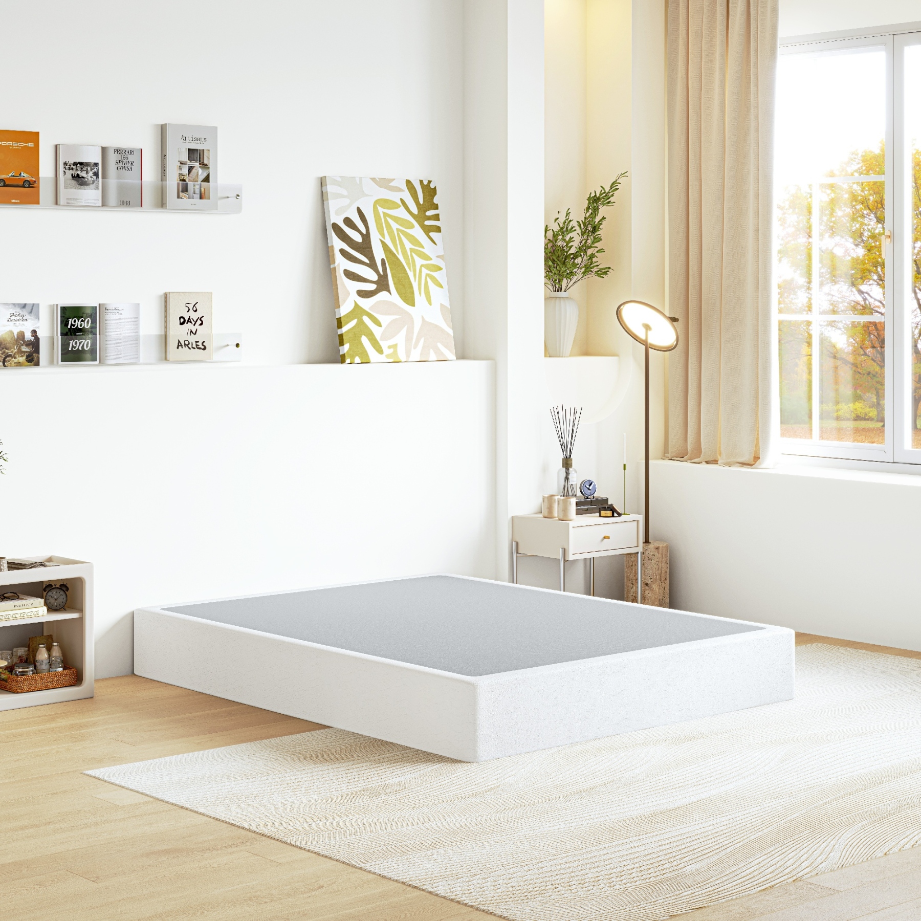 ULIESC 9 inch King Metal Box Spring, Sturdy Mattress Foundation, Fabric Cover Included, Easy Assembly