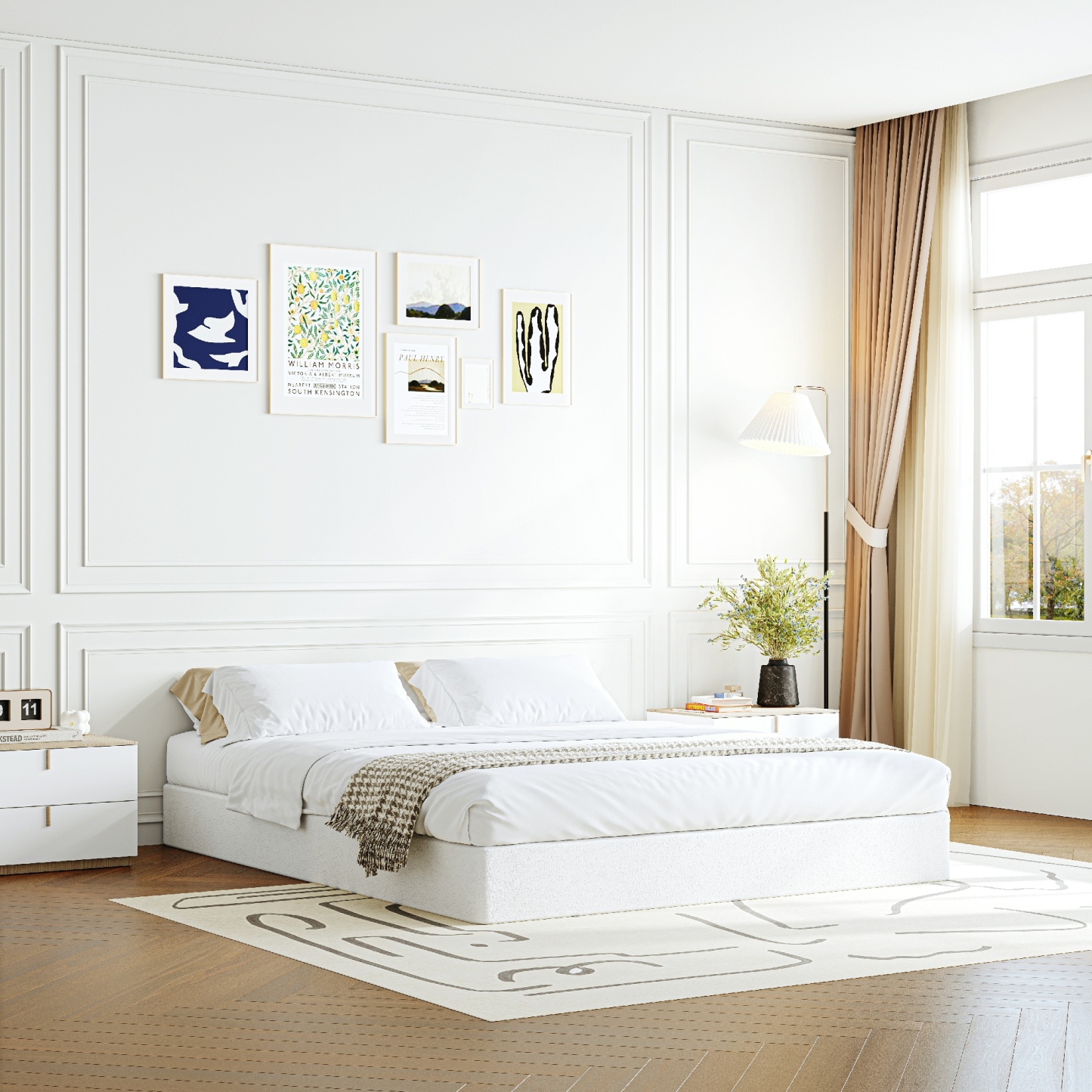 ULIESC 7 inch King Metal Box Spring, Sturdy Mattress Foundation, Fabric Cover Included, Easy Assembly