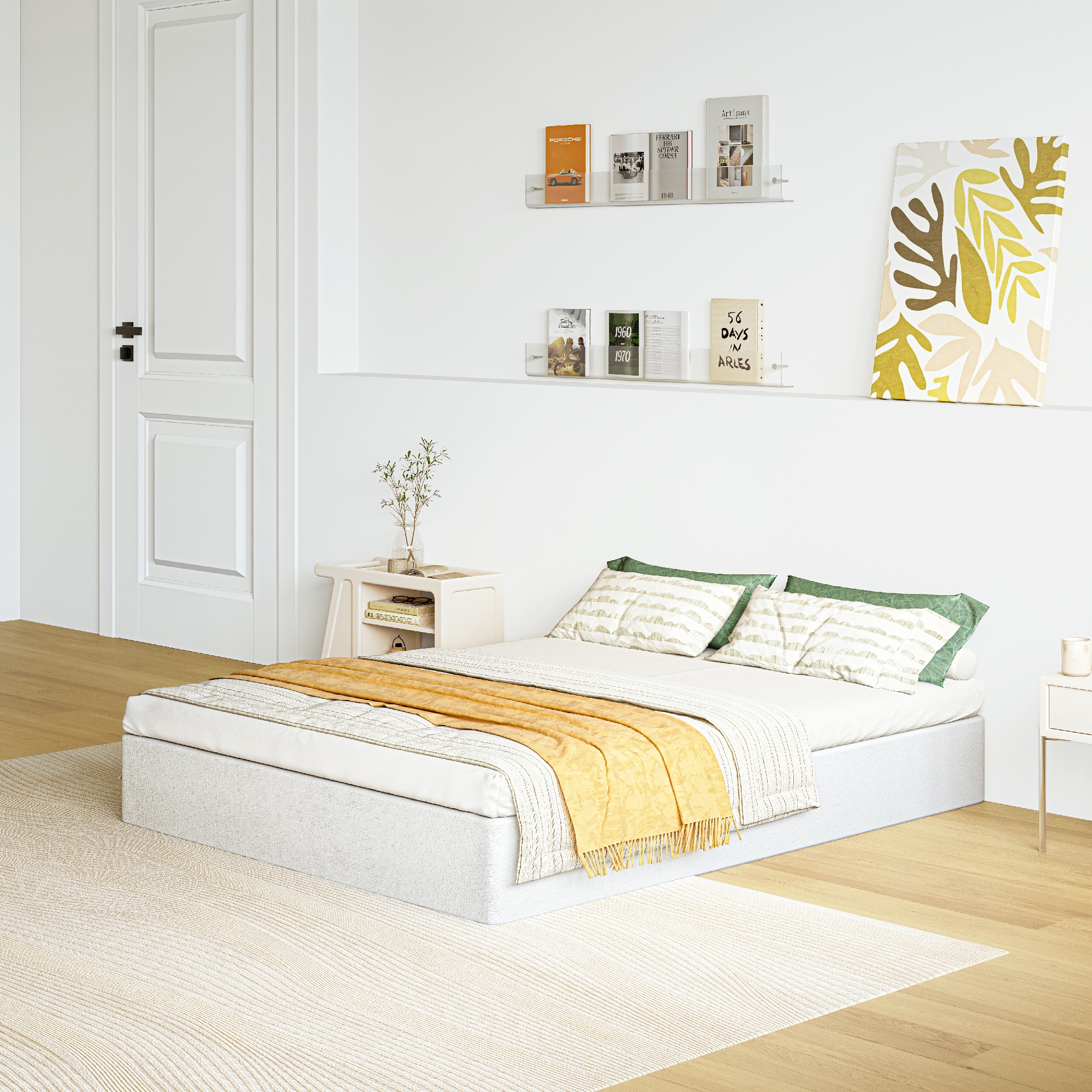 ULIESC 9 inch King Metal Box Spring, Sturdy Mattress Foundation, Fabric Cover Included, Easy Assembly